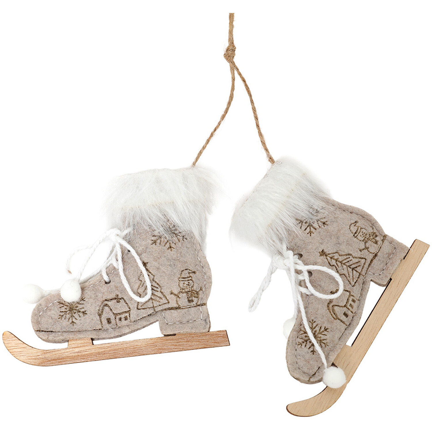 Hanging Ice Skates Brown and White Image 3
