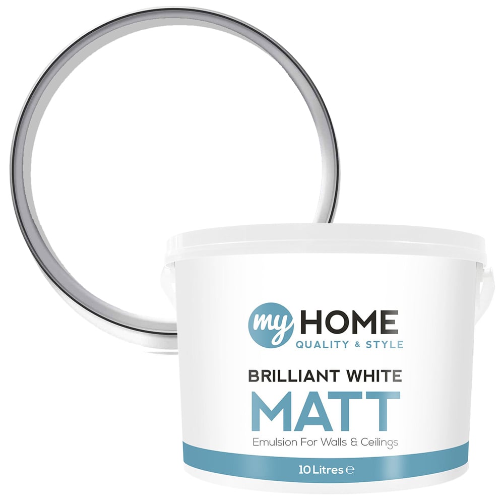 My Home Brilliant White Matt Emulsion Paint 10L Image 1