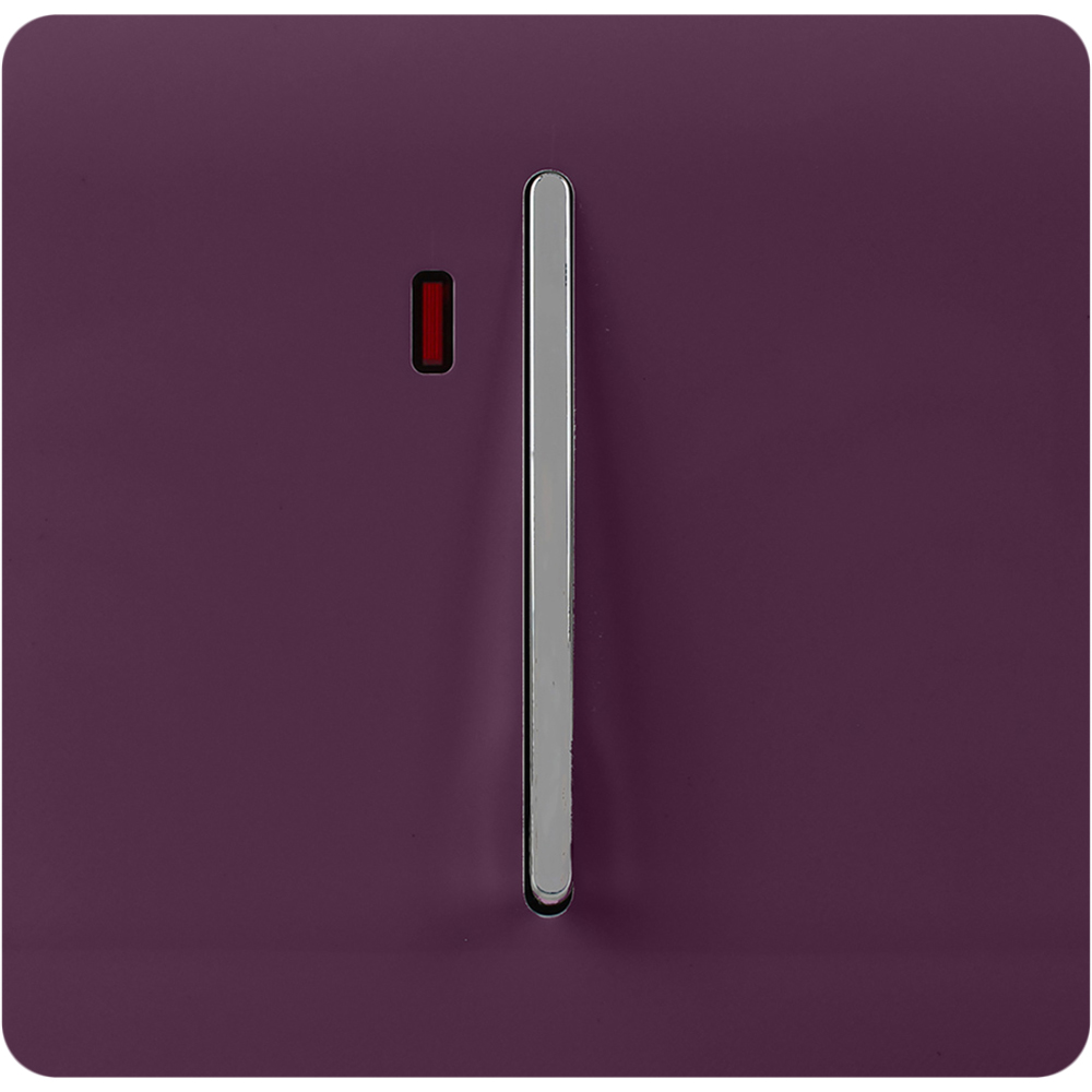 Trendi Switch 1 Gang 45amp Plum Purple Cooker Switch with Neon Image 1