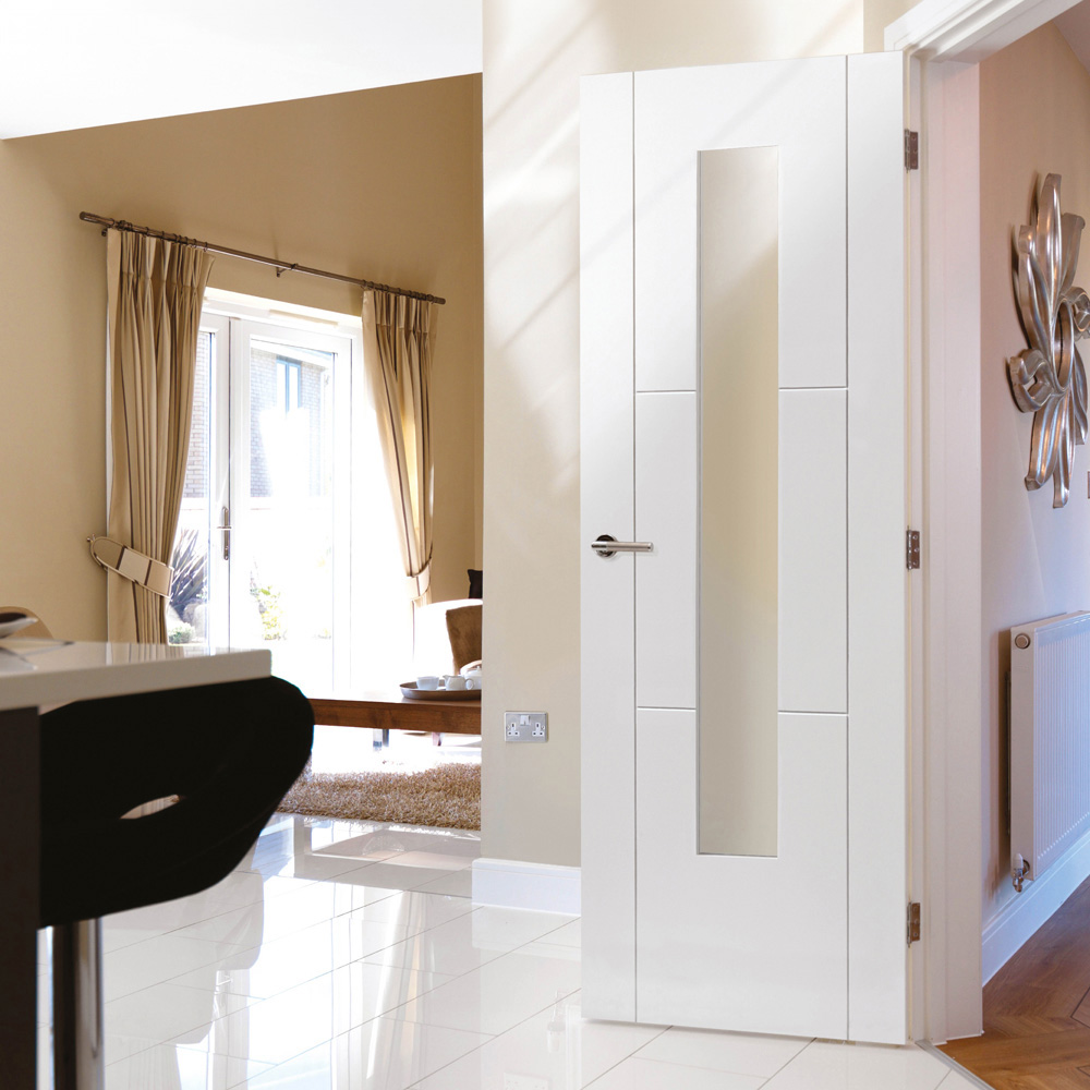 JB Kind Mistral Contemporary White Glazed Internal Door 2040 x 726mm Image 2