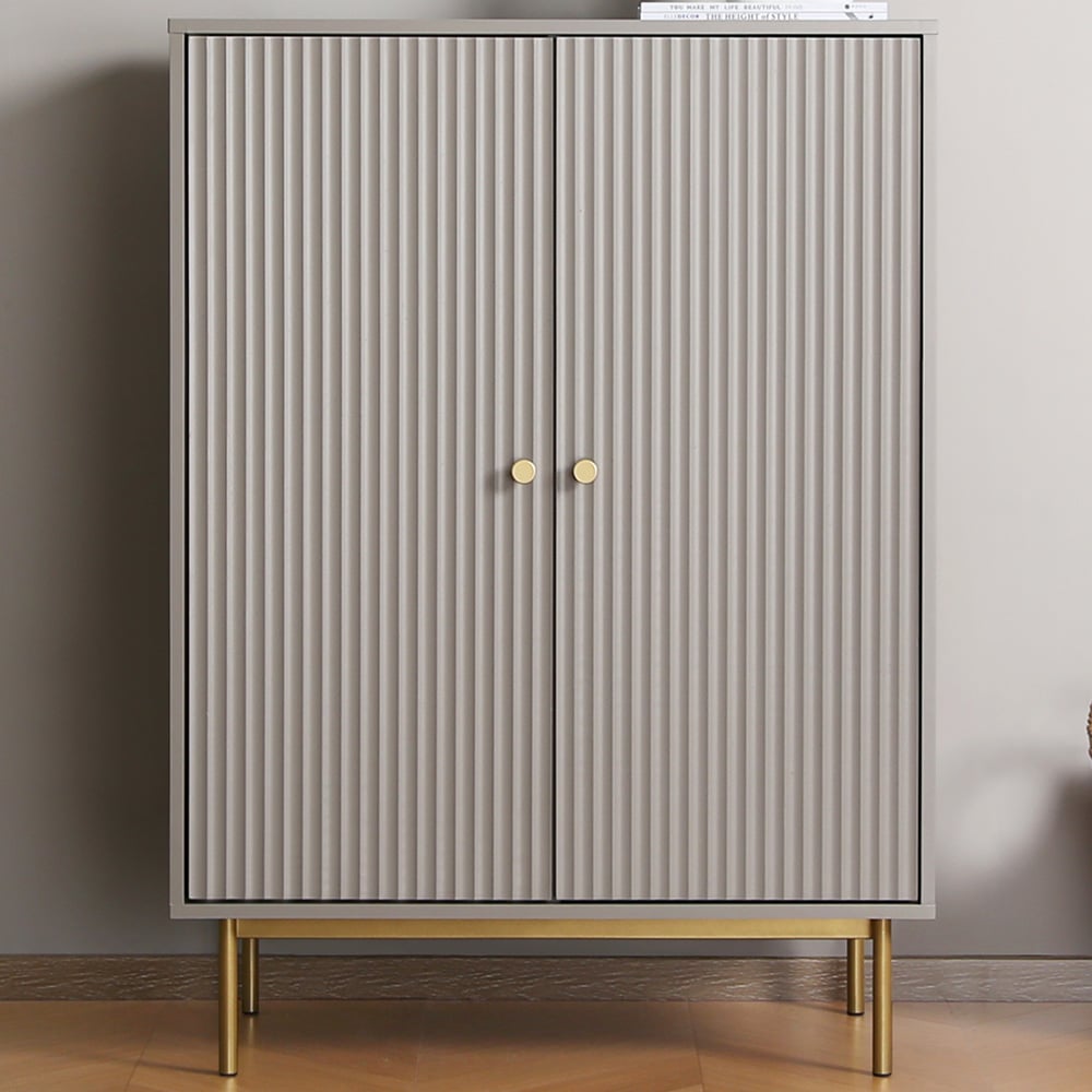 Devon 2 Door Grey Storage Cabinet Image 1