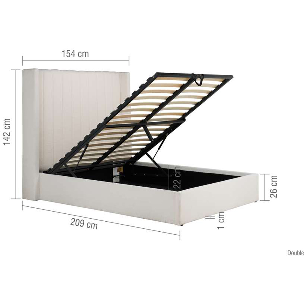 Birlea Maisey Small Double White Boucle Ottoman Bed Image 9