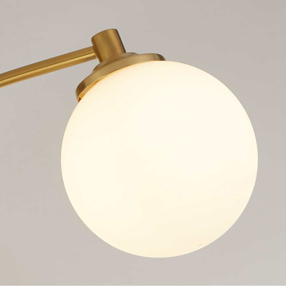 Lighting Collection 3 Light Opal and Brass Ceiling Light Image 4