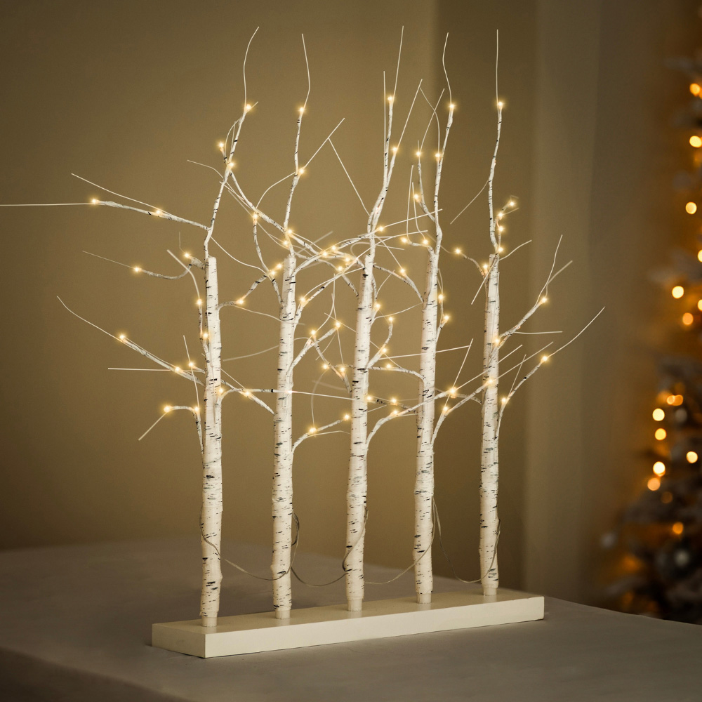 Marco Paul Warm White LED Pre-Lit Birch Twig Artificial Christmas Tree 2.6ft Image 3