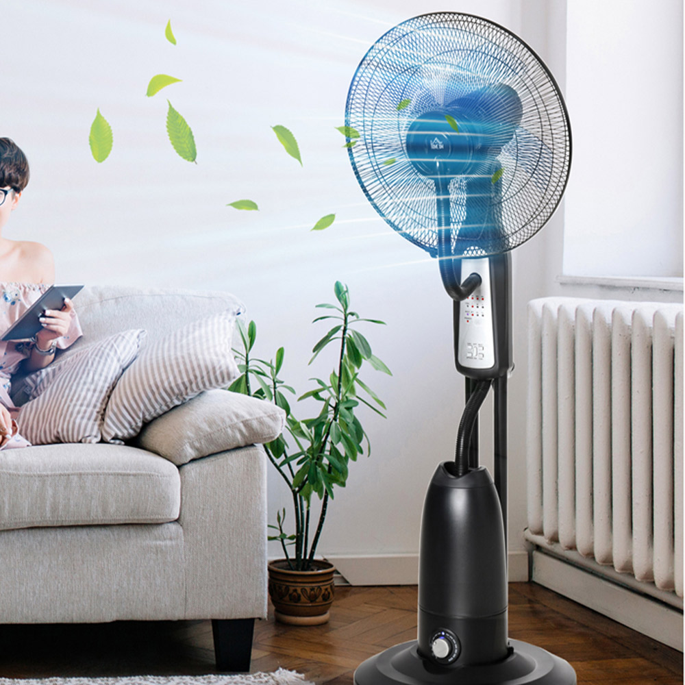 HOMCOM Black Water Spray Fan 47 inch Image 2
