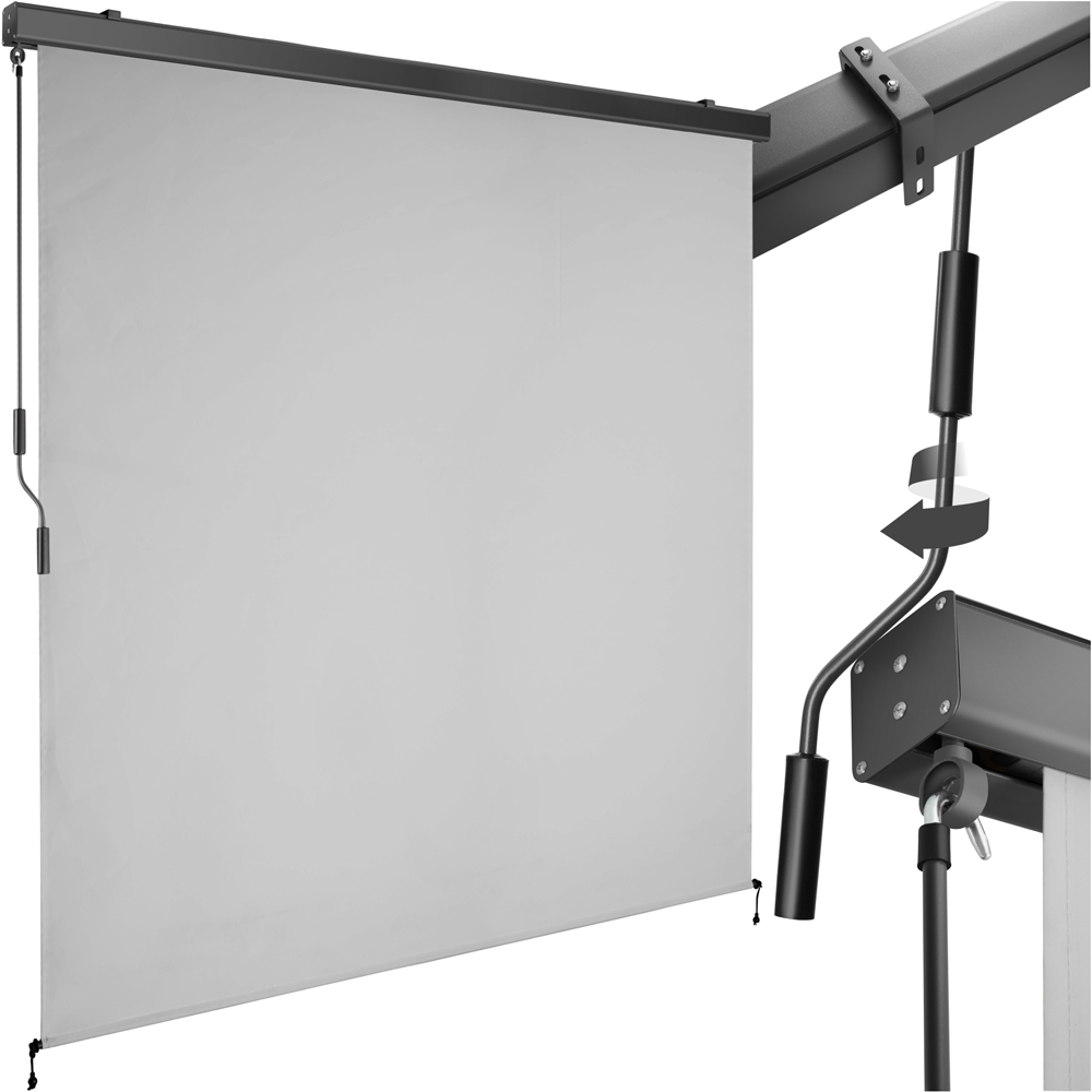 tectake Eloise Light Grey Vertical Awning with 2 Wall Bracket Image 2
