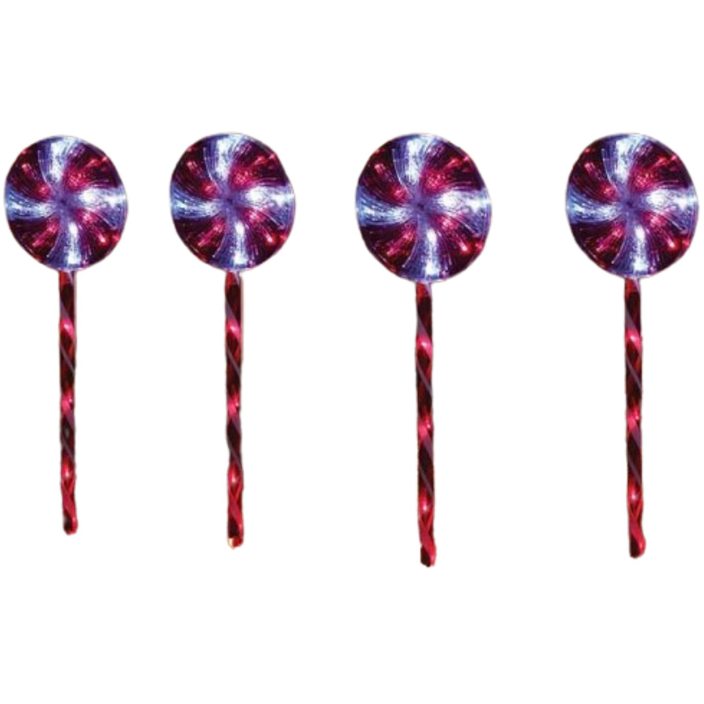 Samuel Alexander 20 Red and White LED Candy Swirl Path Light Image 2