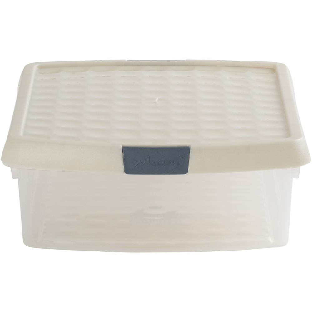 Wham Clip 8.5L Clear Stone and Slate Grey Rectangular Storage Box with Lid 3 Pack Image 4