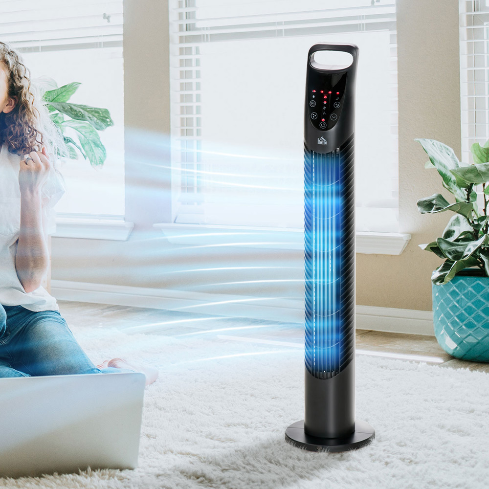 HOMCOM Black Tower Fan 31 inch Image 2