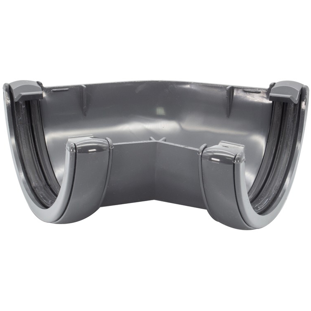 FloPlast Half Round 135 Degree Gutter Angle Anthracite Grey 112mm Image 2