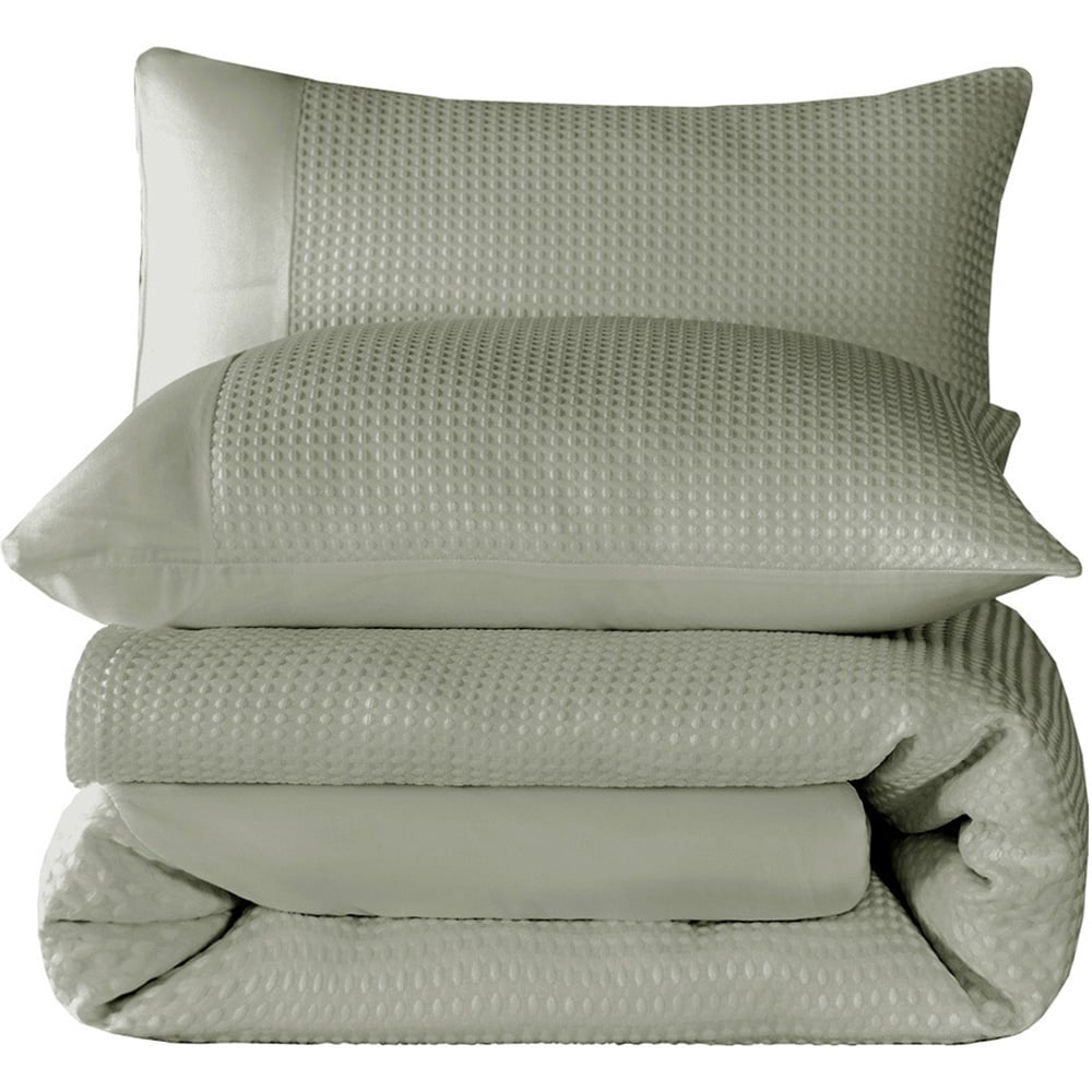 Velosso Waffle Single Sage Weave Duvet Set Image 2
