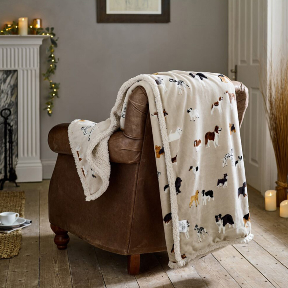 Deyongs Oatmeal Mixed Dogs Breed Throw 140 x 180cm Image 2