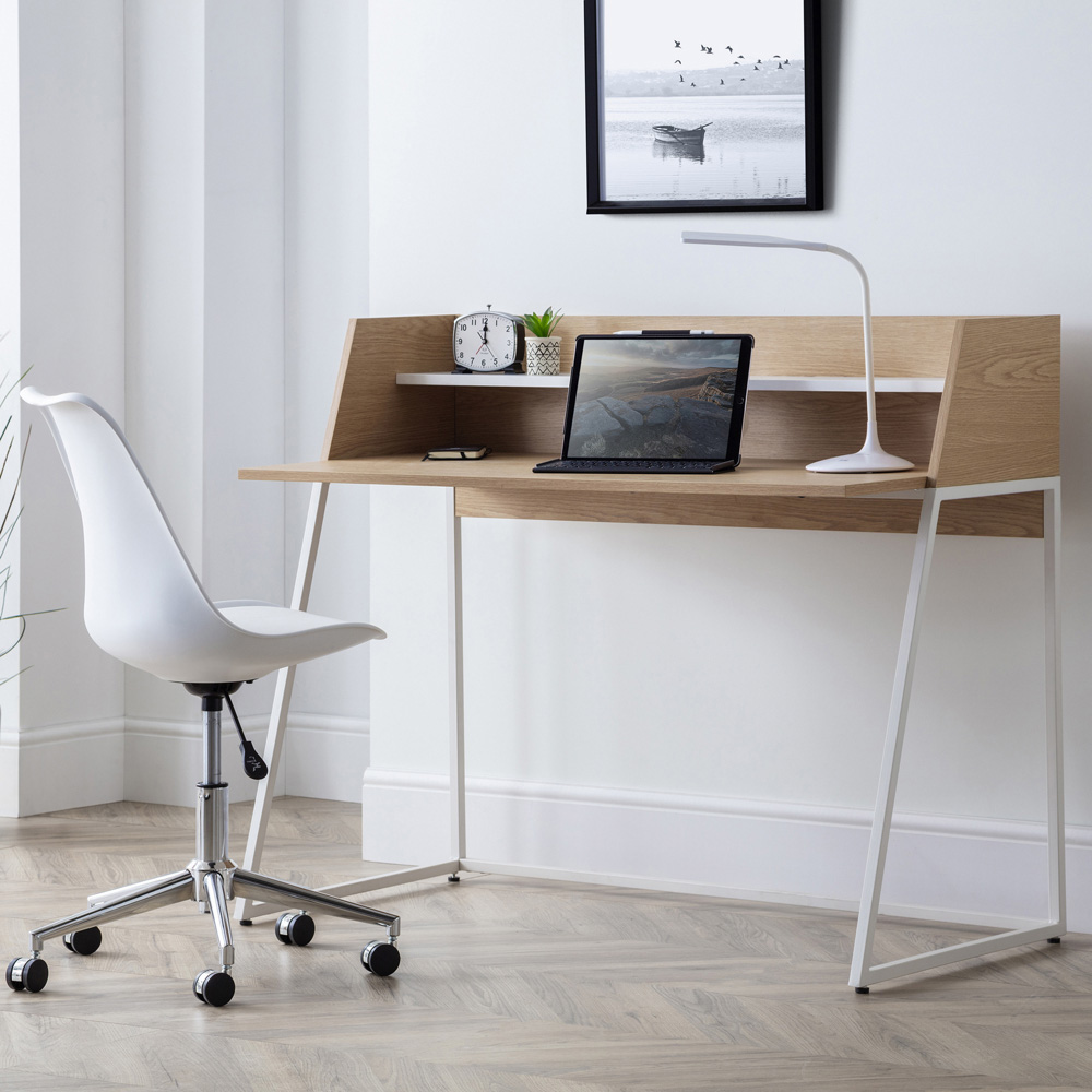 Julian Bowen Palmer Single Shelf Desk Oak Effect Image 9