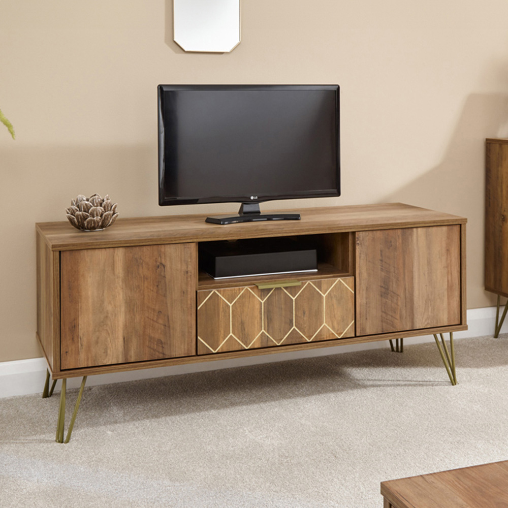 GFW Orleans 2 Door Single Drawer Mango Yellow TV Stand Image 6