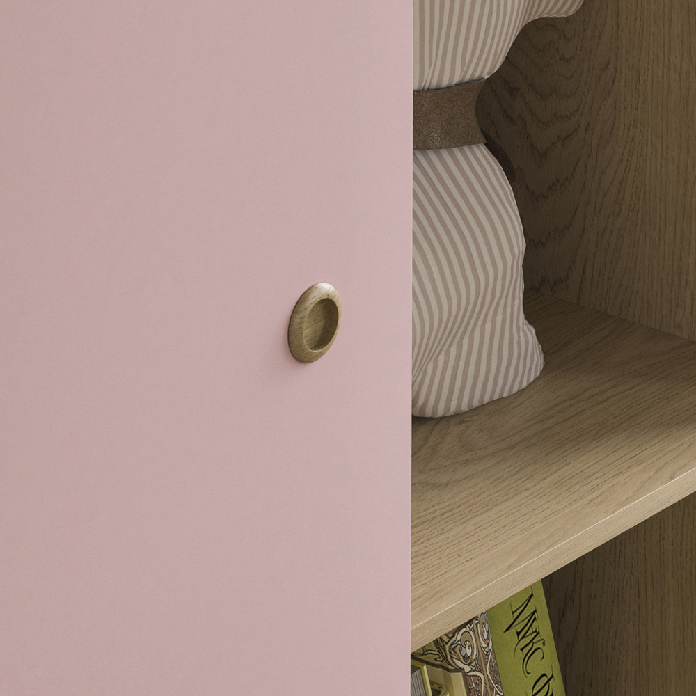Junior Vida Neptune Single Door Pink and Oak Wardrobe Image 5
