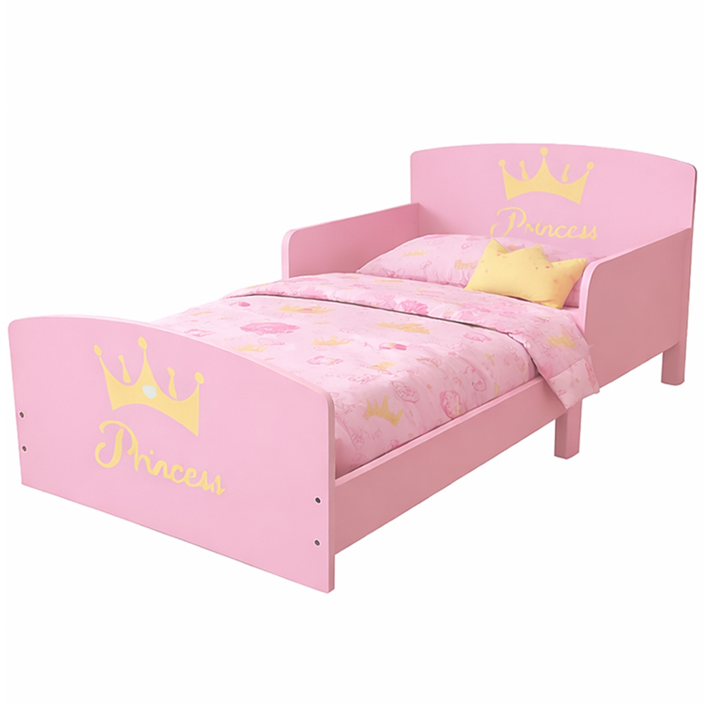 Kidsaw Pink Princess Toddler Bed Frame with Safety Rails Image 2