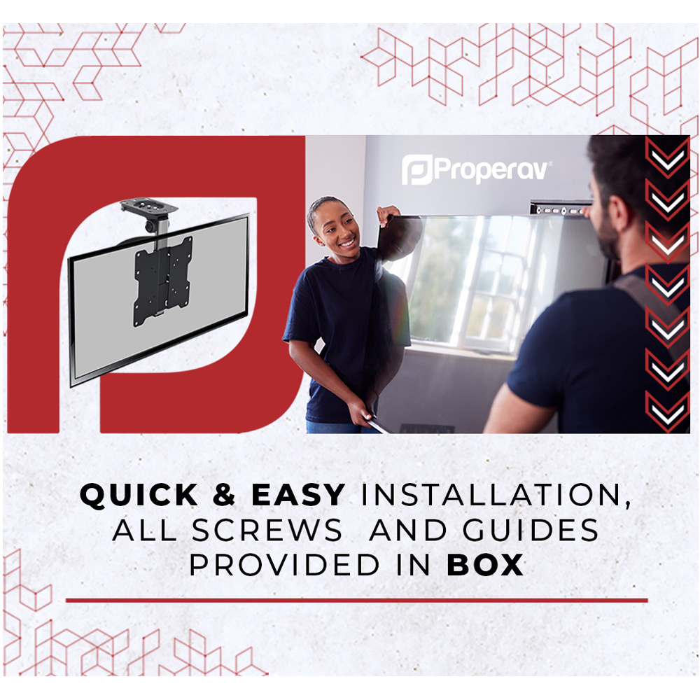 ProperAV White 23 to 55 Inch Heavy Duty Swing Arm Tilt and Swivel TV Bracket Image 7