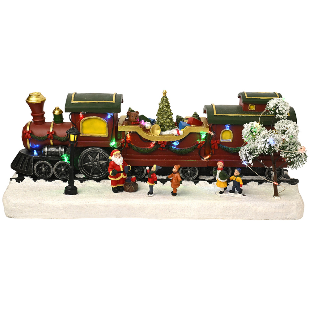 The Seasonal Gift Co Regal Tidings Light Up Christmas Train Scene Decoration 16cm Image 2