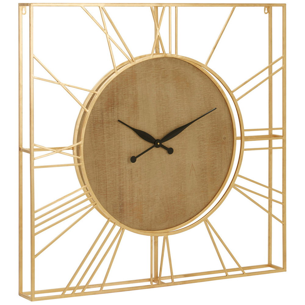 Premier Housewares Yaxi Gold Square Wall Clock 91cm Image 3