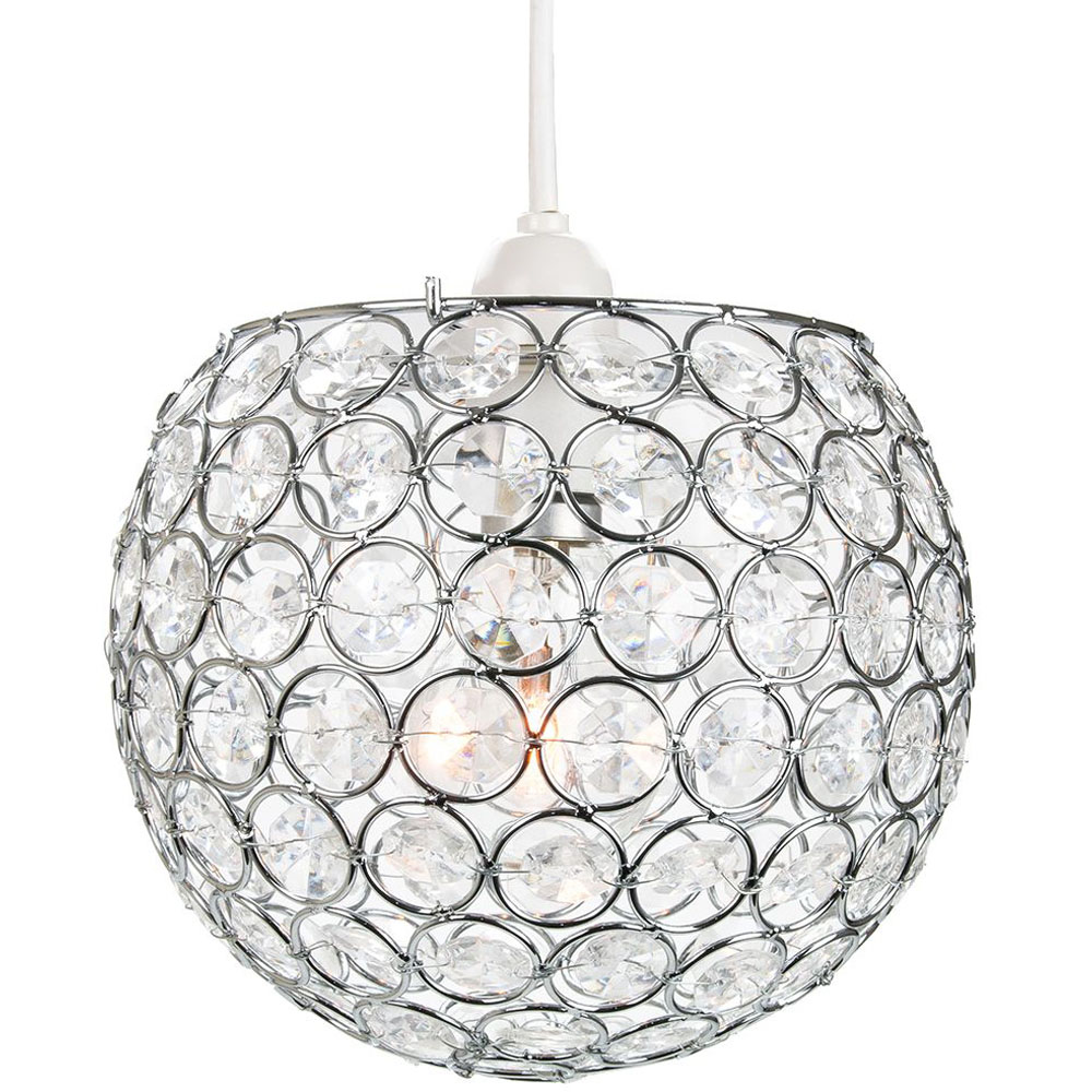 Happy Homewares Modern Round Globe Small Transparent Acrylic Beads Pendant Shade Image 2