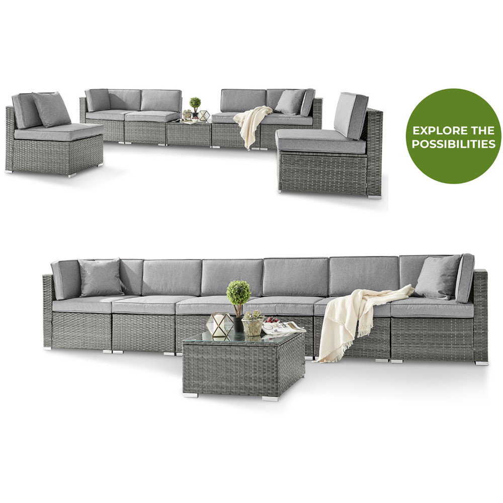 Furniturebox Windermere 6 Seater Brown Rattan Sofa Lounge Set Image 9