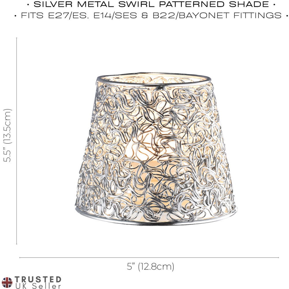 Happy Homewares Industrial Twisting Metal Polished Silver Cone Shape Pendant Shade Image 8