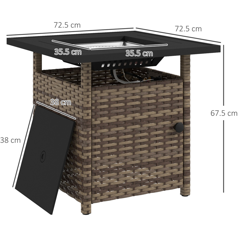 Outsunny Brown 50000 BTU Fire Pit Table with Cover Image 7