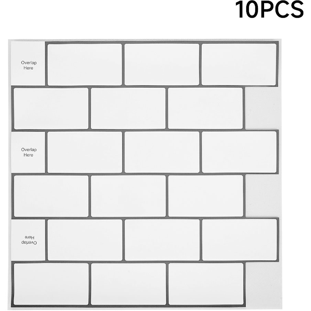 Living and Home Lattice White and Black Peel and Stick Wallpaper Tile 10 Pack Image 2