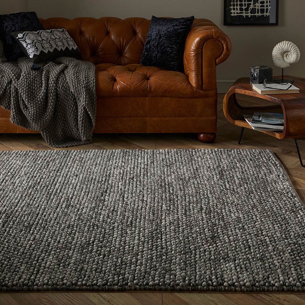 Esselle Home Delilah Grey Wool Rug 120 x 170cm Image 2