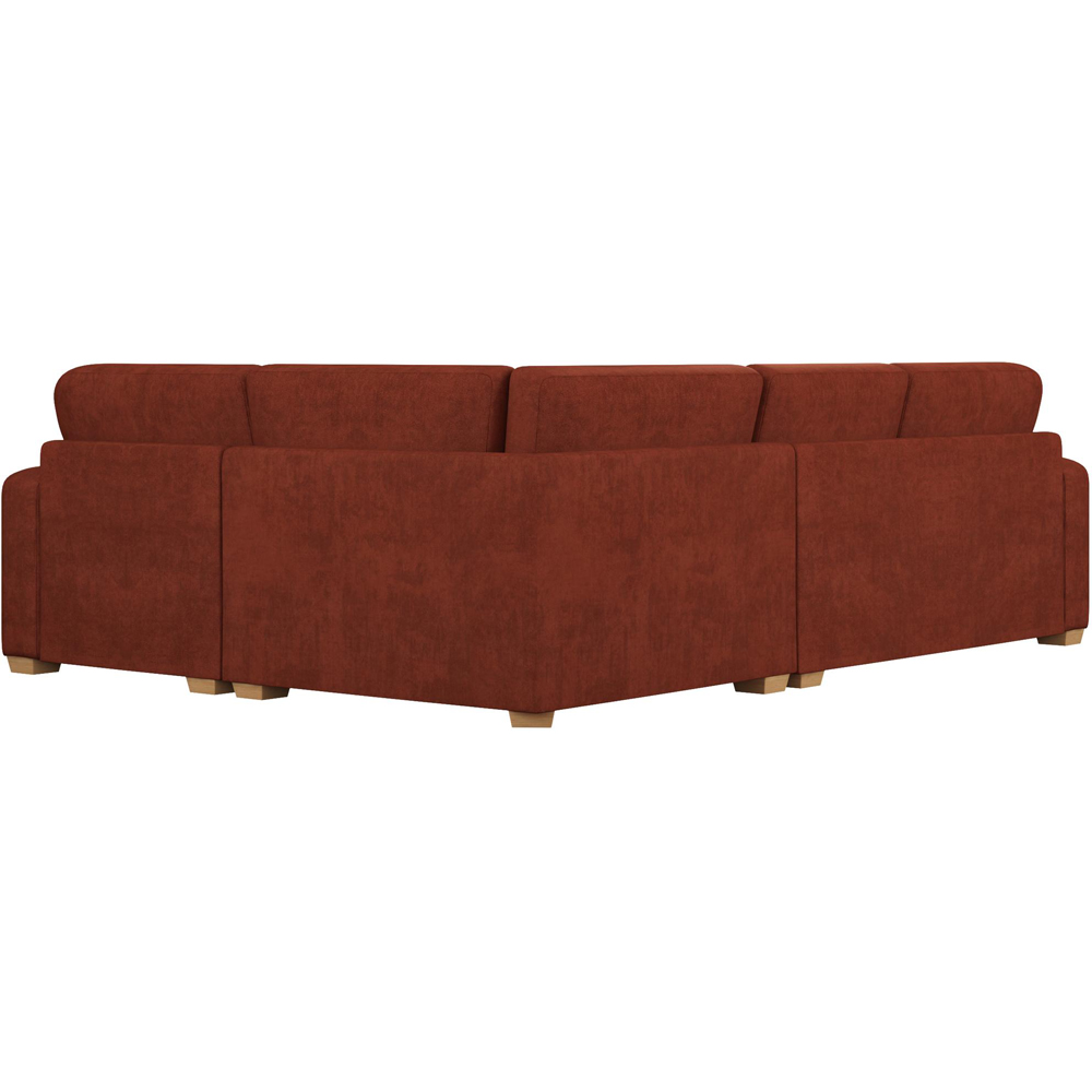 Theadford 3 Seater Marmalade Plush Velvet Fixed Back Right Hand Corner Sofa Image 4
