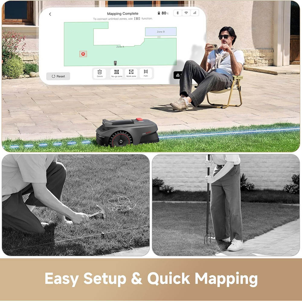 Mova ViAX 300 Wire Free Auto-Mapping with Virtual Boundaries Robotic Lawnmower Image 3