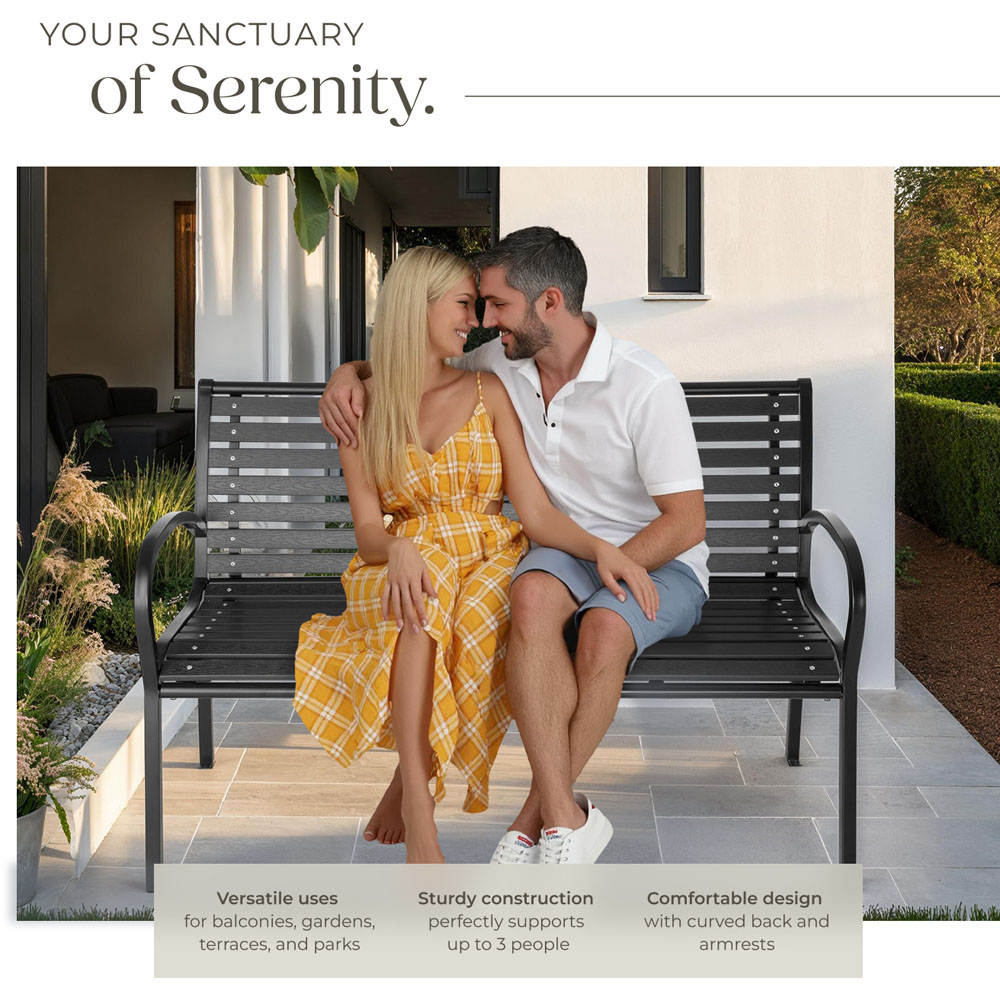 tectake Pino 3 Seater Garden Bench Image 3