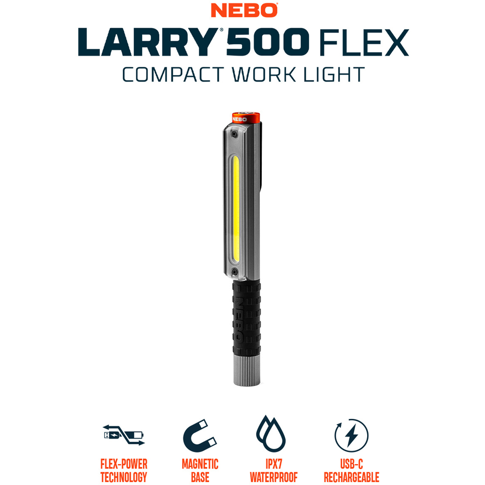 Nebo Lil Larry 500 Flex Work Light and Einstein Duo 400 Headlamp Combo Pack Image 3