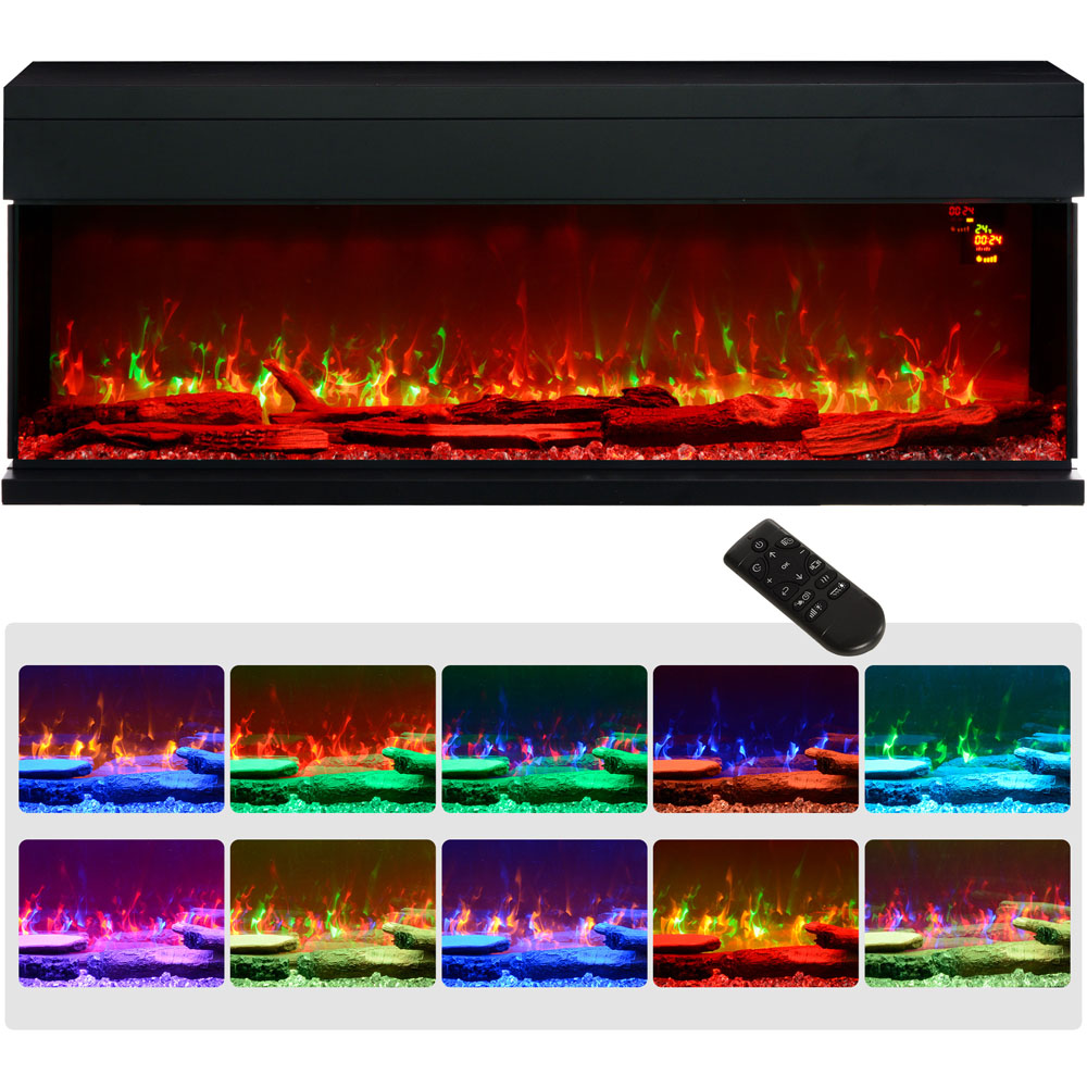 HOMCOM Electric Wall Mounted Fireplace with Remote 127cm Image 3