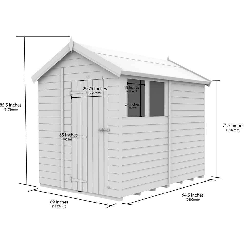 DIY Sheds 6 x 8ft Tongue and Groove Timber Apex Garden Shed Image 9