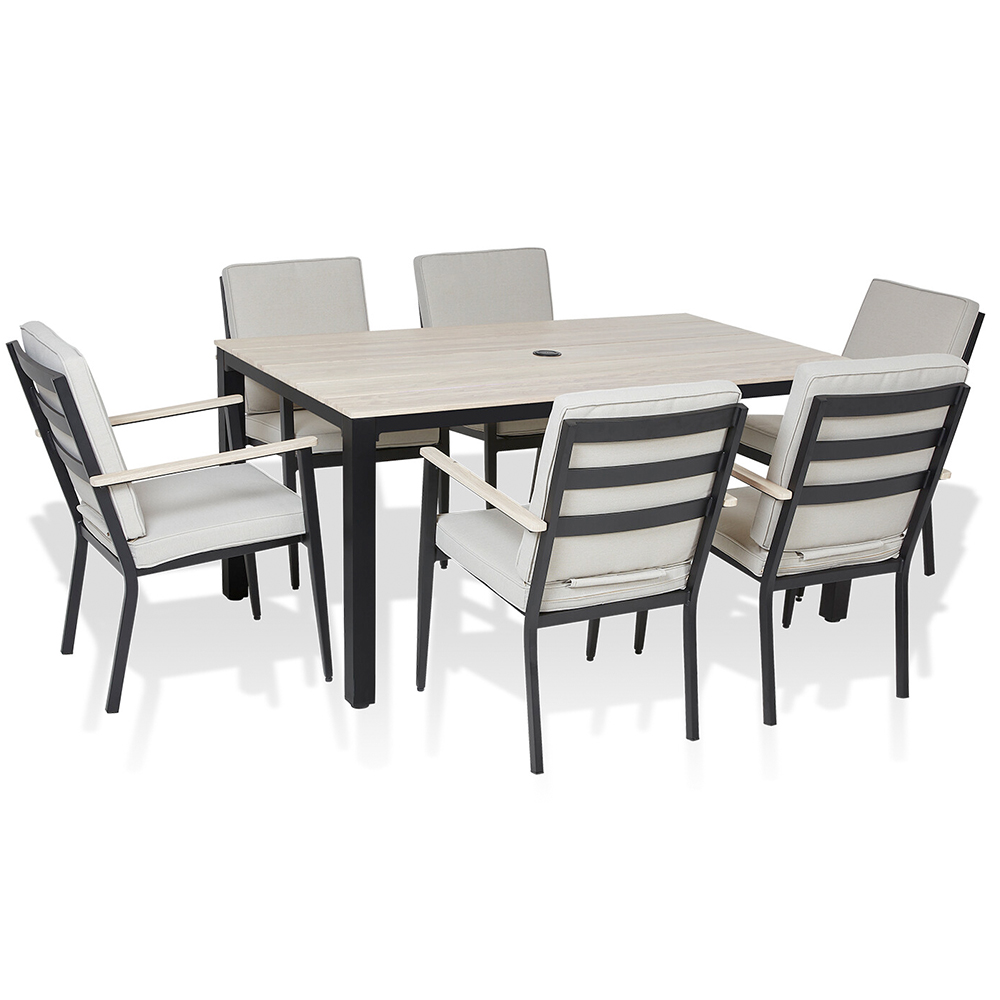 Amaya 6 Seater Dining Set Grey Image 2