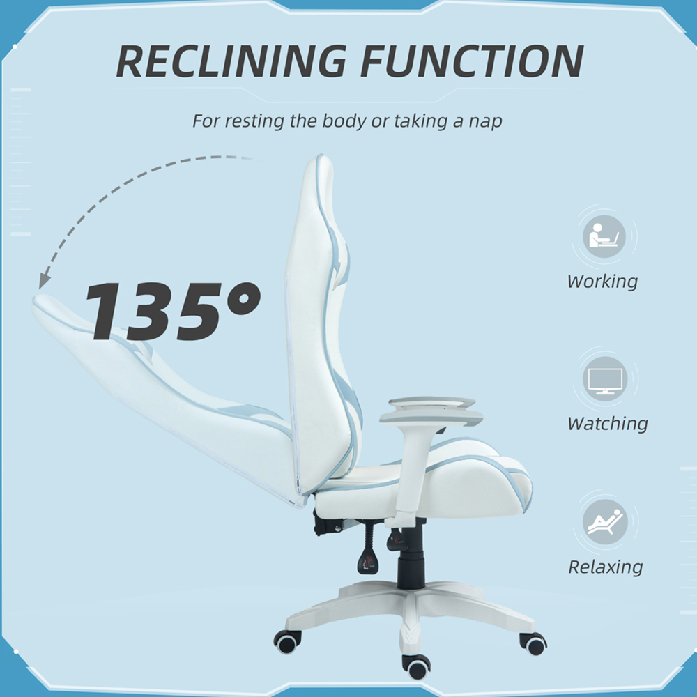 Portland Blue Faux Leather Adult Gaming Chair with 3D Armrests Image 5