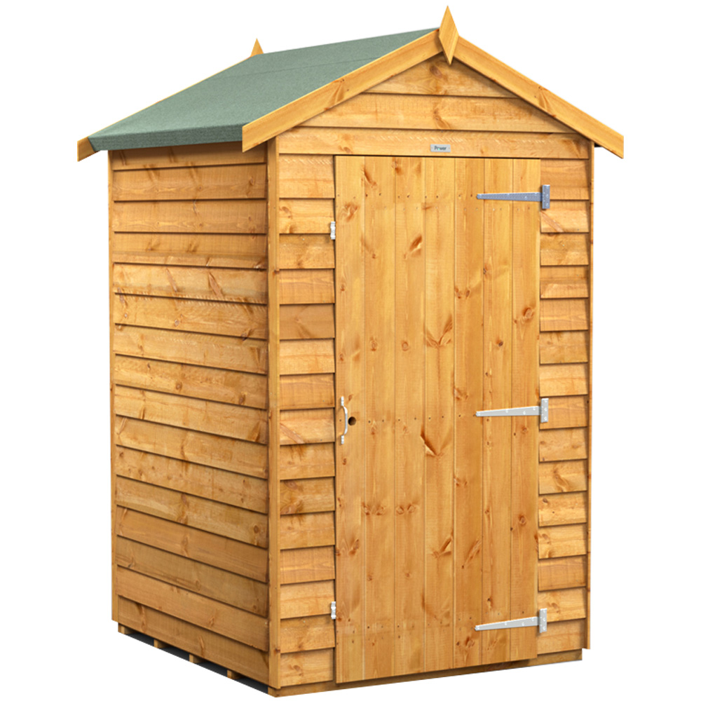 Power Sheds 4 x 4ft Overlap Apex Wooden Shed Image 1