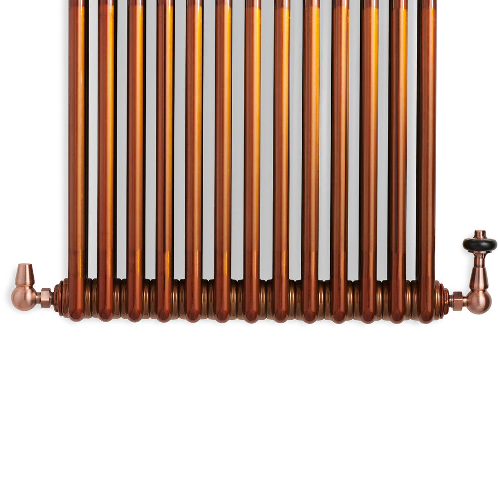 Terma Traditional Antique Copper 3 Axis Thermostatic Radiator Valve and Lockshield Set Image 3