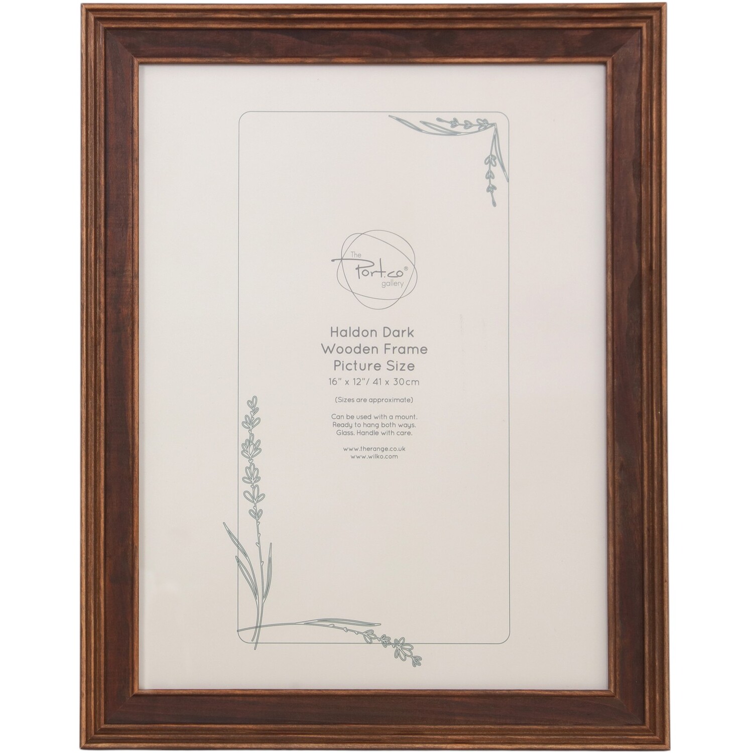 Haldon Wooden Frame Brown 16 x 12in Image 1