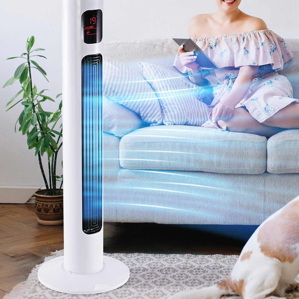 HOMCOM White Tower Fan 38 inch Image 2