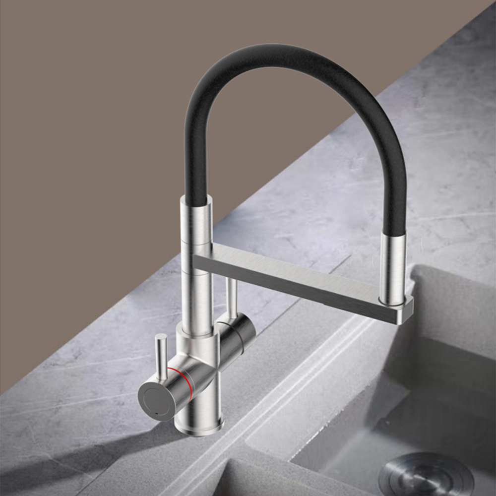 Reginox Aquqbezi BN Brushed Nickel 4 in 1 Hot Water Tap Image 2