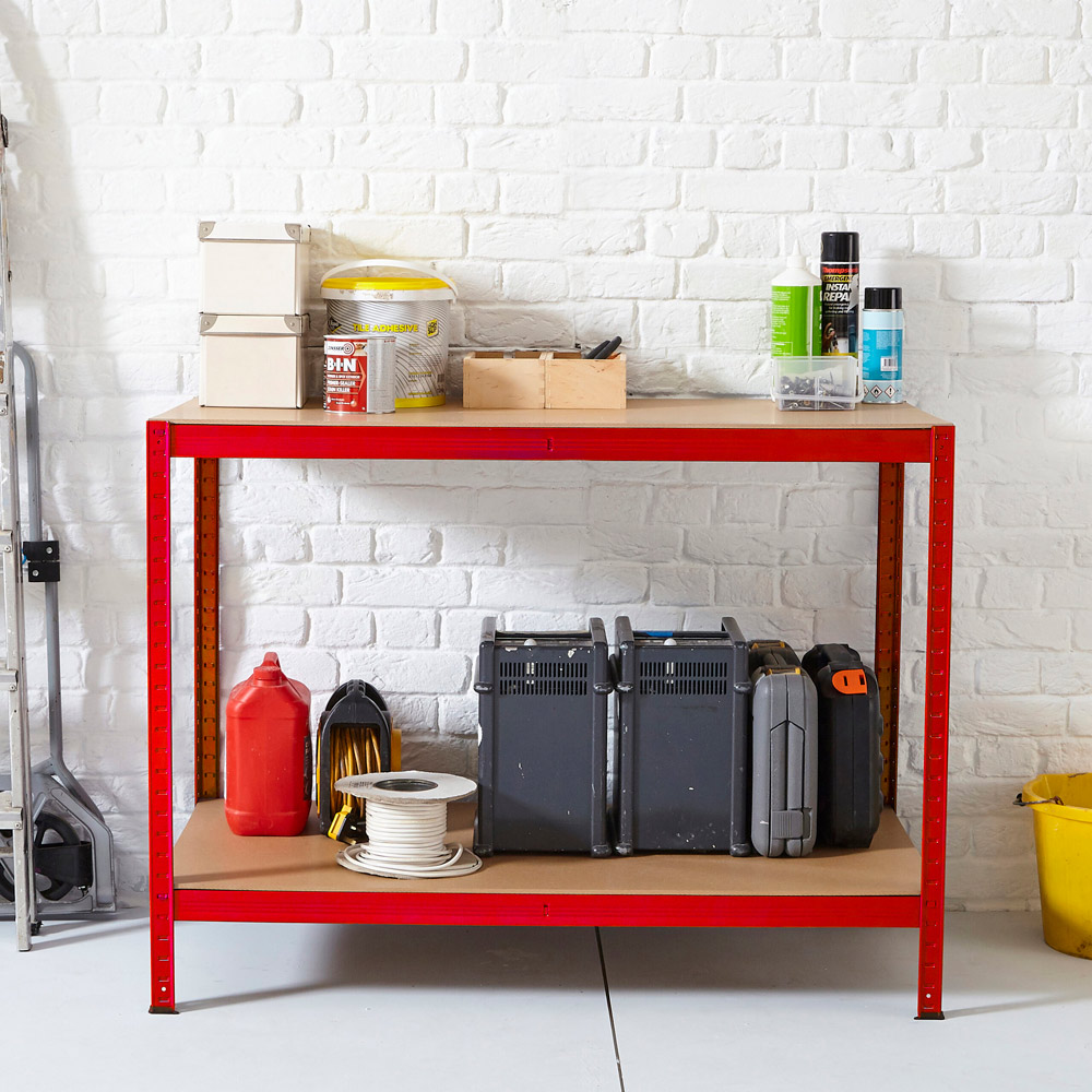 Neo Red Metal Garage Workbench Image 6