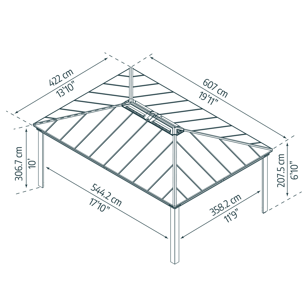 Palram Canopia Dallas 4.2 x 6m Grey Gazebo Image 3