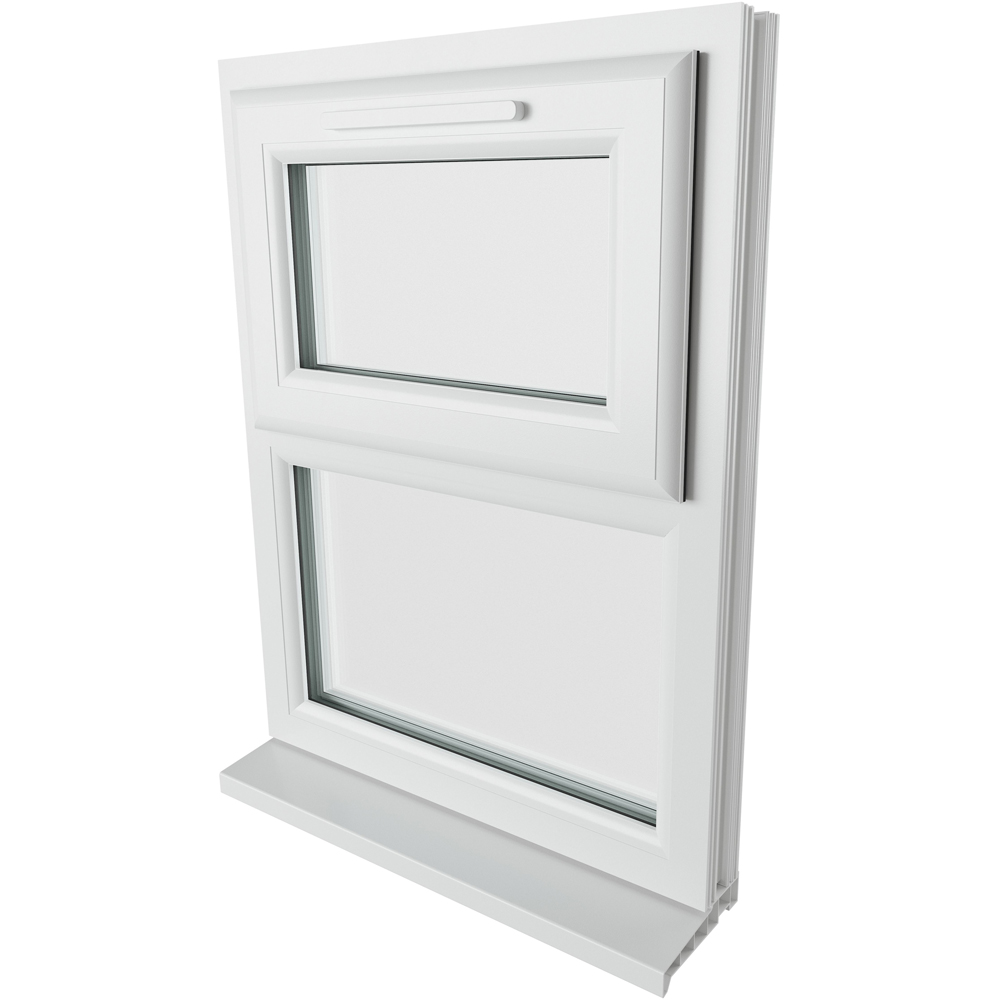 Crystal uPVC Triple Glazed Window Top Hung Over Fixed Light White Clear Glass 610x820mm Image 9