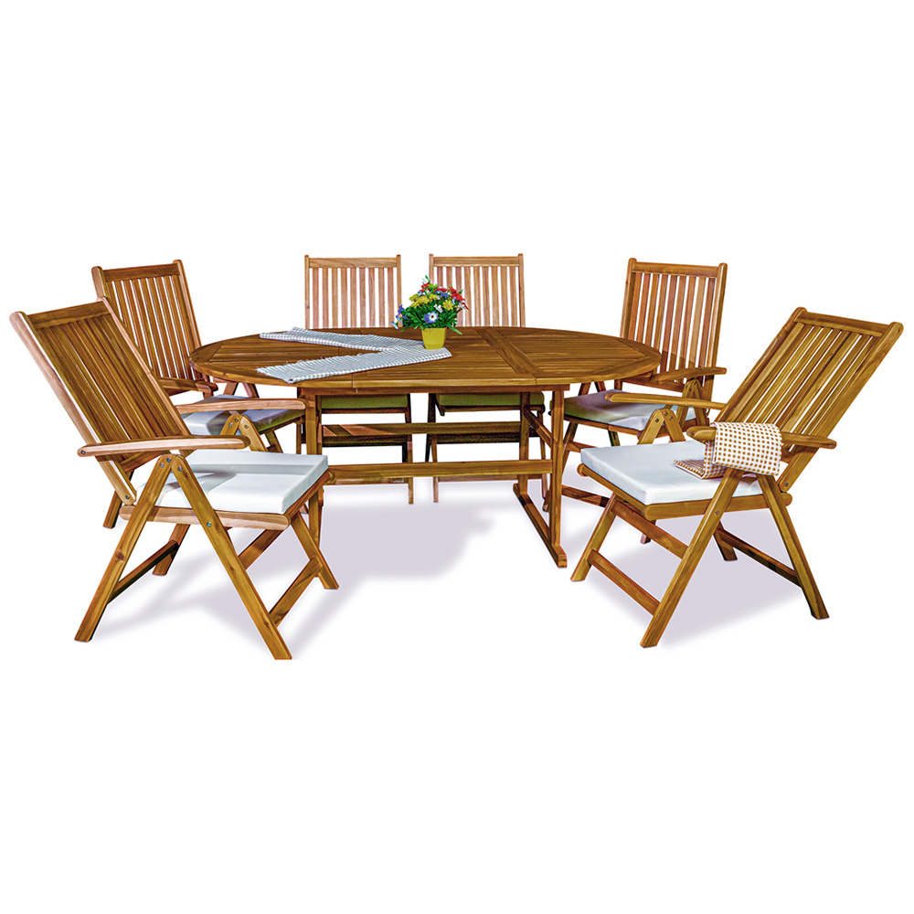 Amir 1 Turnbury 6 Seater Extending Recliner Dining Set Image 3