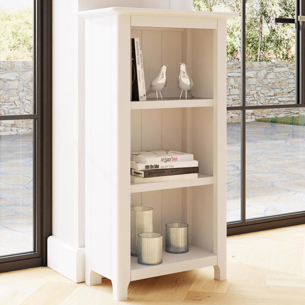 FWStyle Palma 3 Tier White Ready Assembled Bookcase Image 1