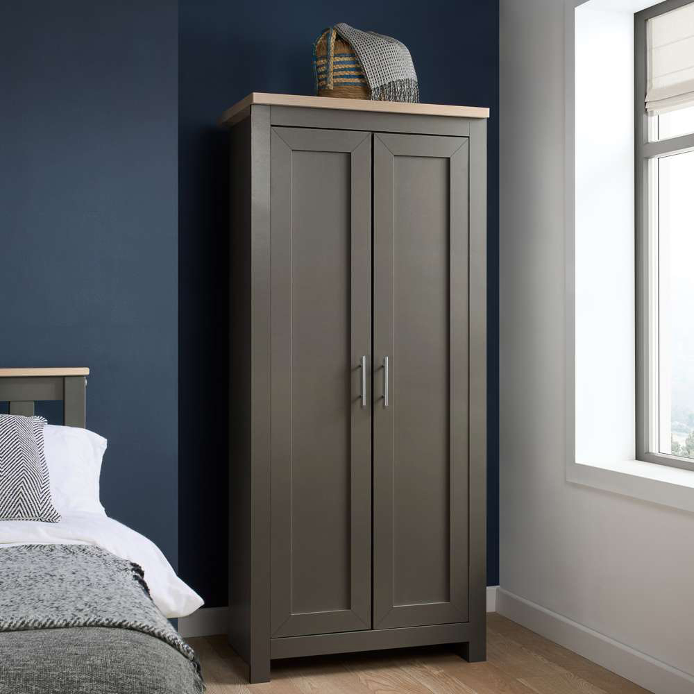 Birlea Highgate 2 Door Dark Grey and Oak Wardrobe Image 8