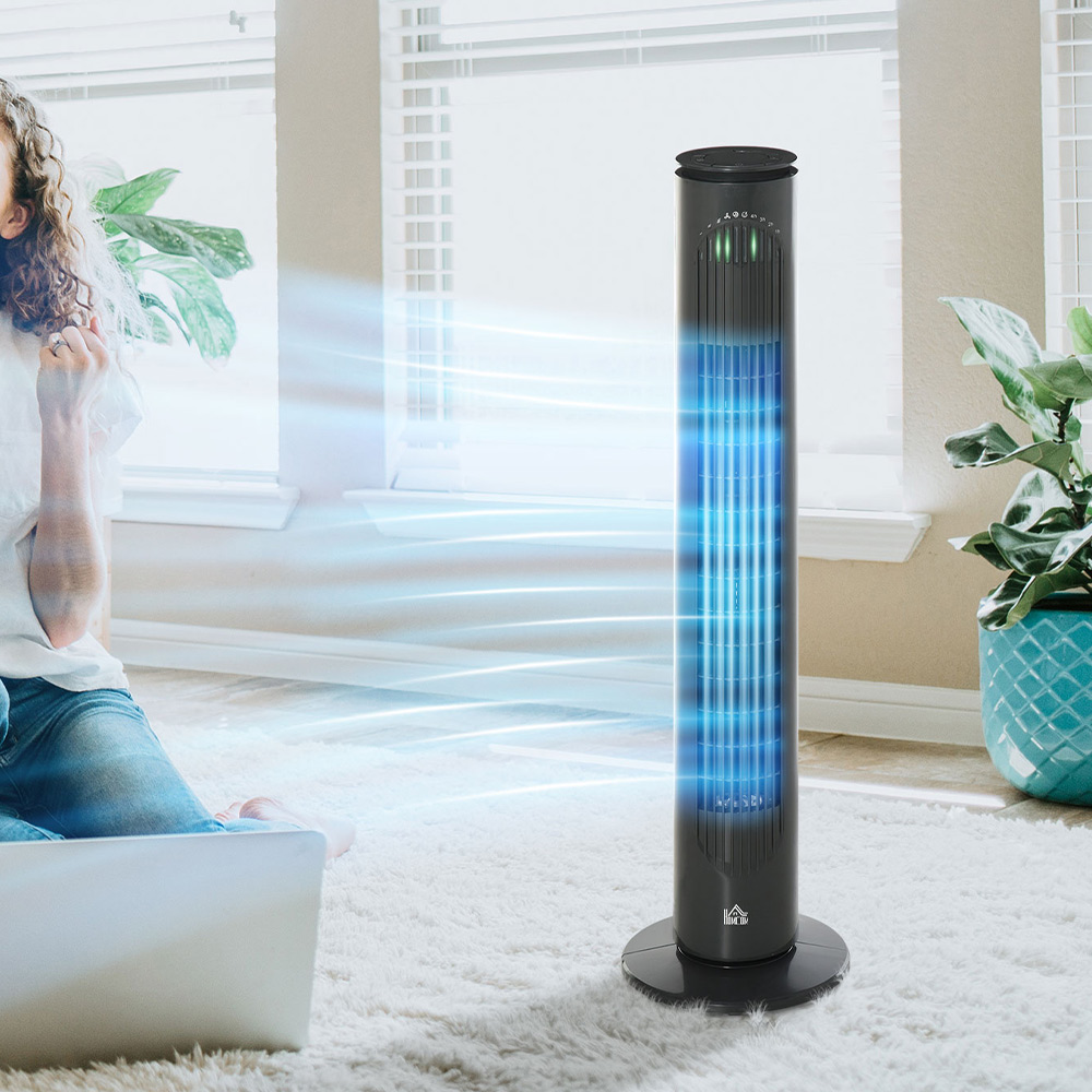 HOMCOM Grey Tower Fan 30 inch Image 2