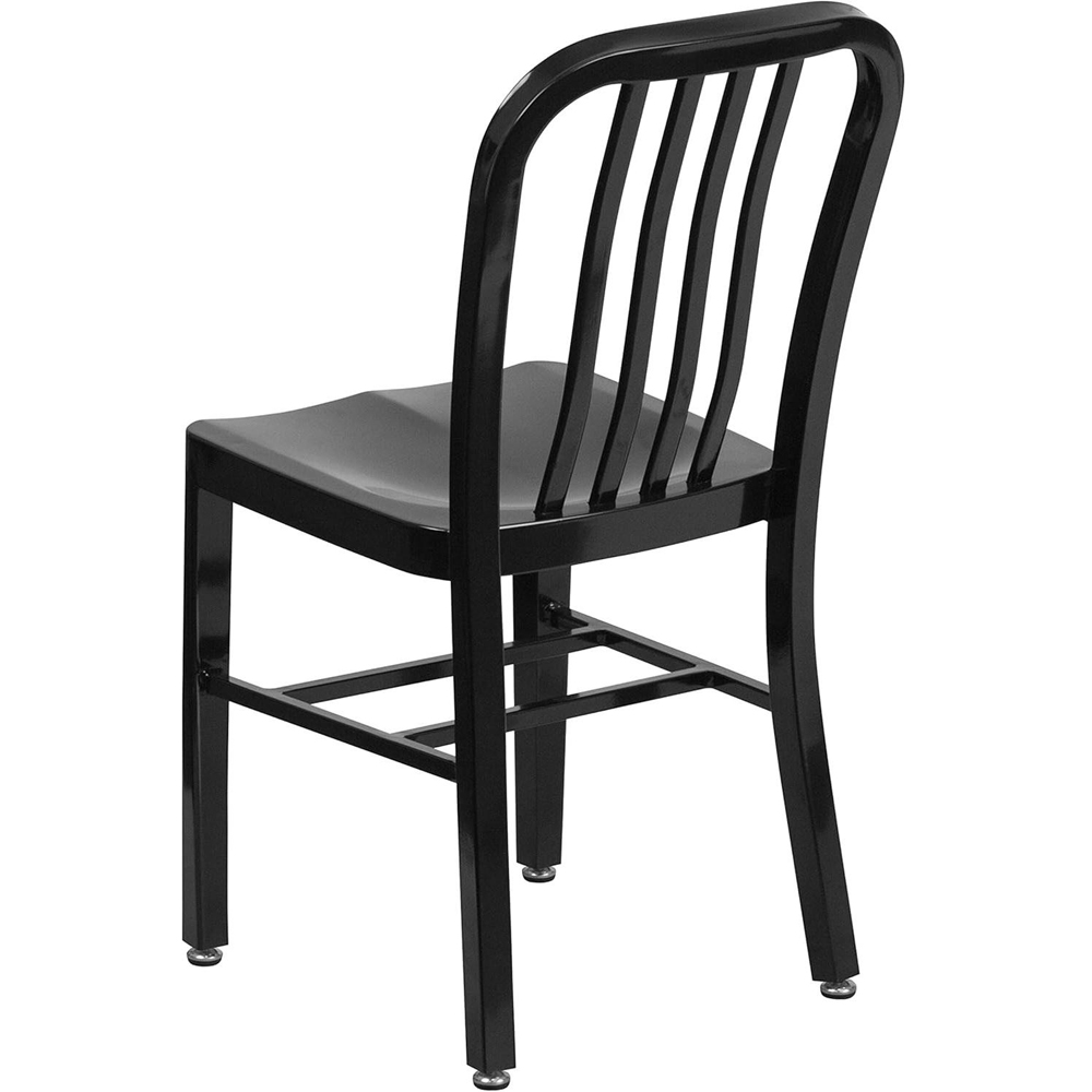 FWStyle Set of 2 Black Galvanised Steel Ready Assembled Bar Chairs Image 4